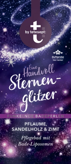 Funkelnde Badeperlen Eine Handvoll Sternenglitzer