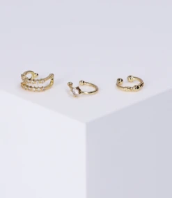 Accessories Earcuffs Im Set Vergoldet Mit Zirkonia-Steinen -Pflegeprodukte MAM 7732272 SHOP IMAGE 1.4