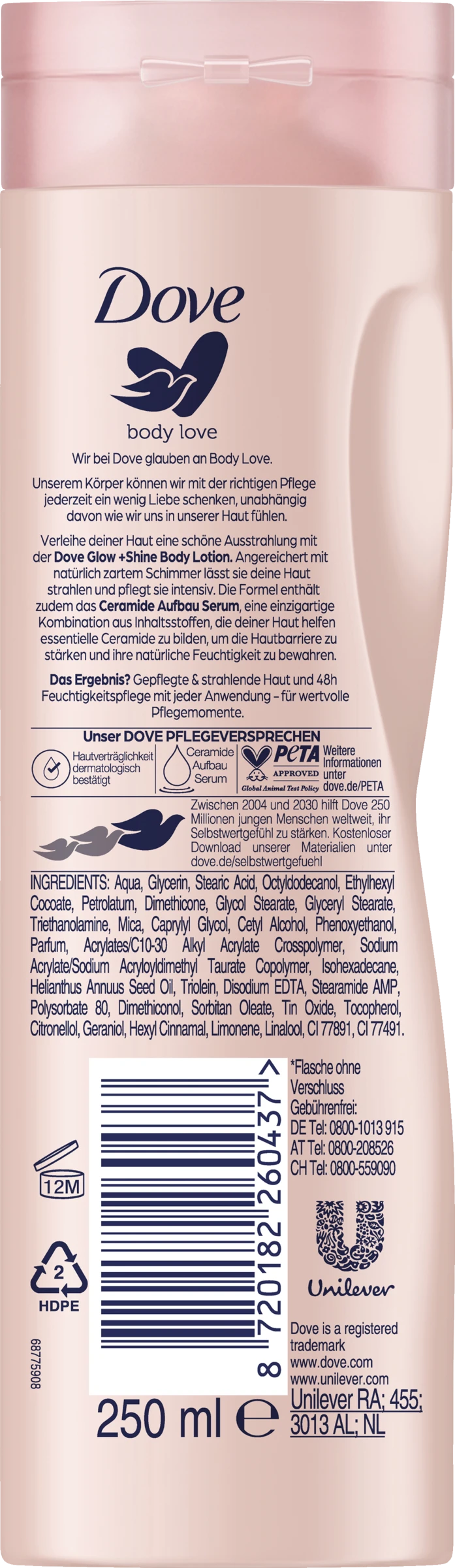 DOVE Body Love Glow & Shine Body Lotion 2 DOVE Body Love Glow & Shine Body Lotion – Bild 2